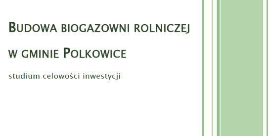 Studium celowości - biogazownia w Polkowicach